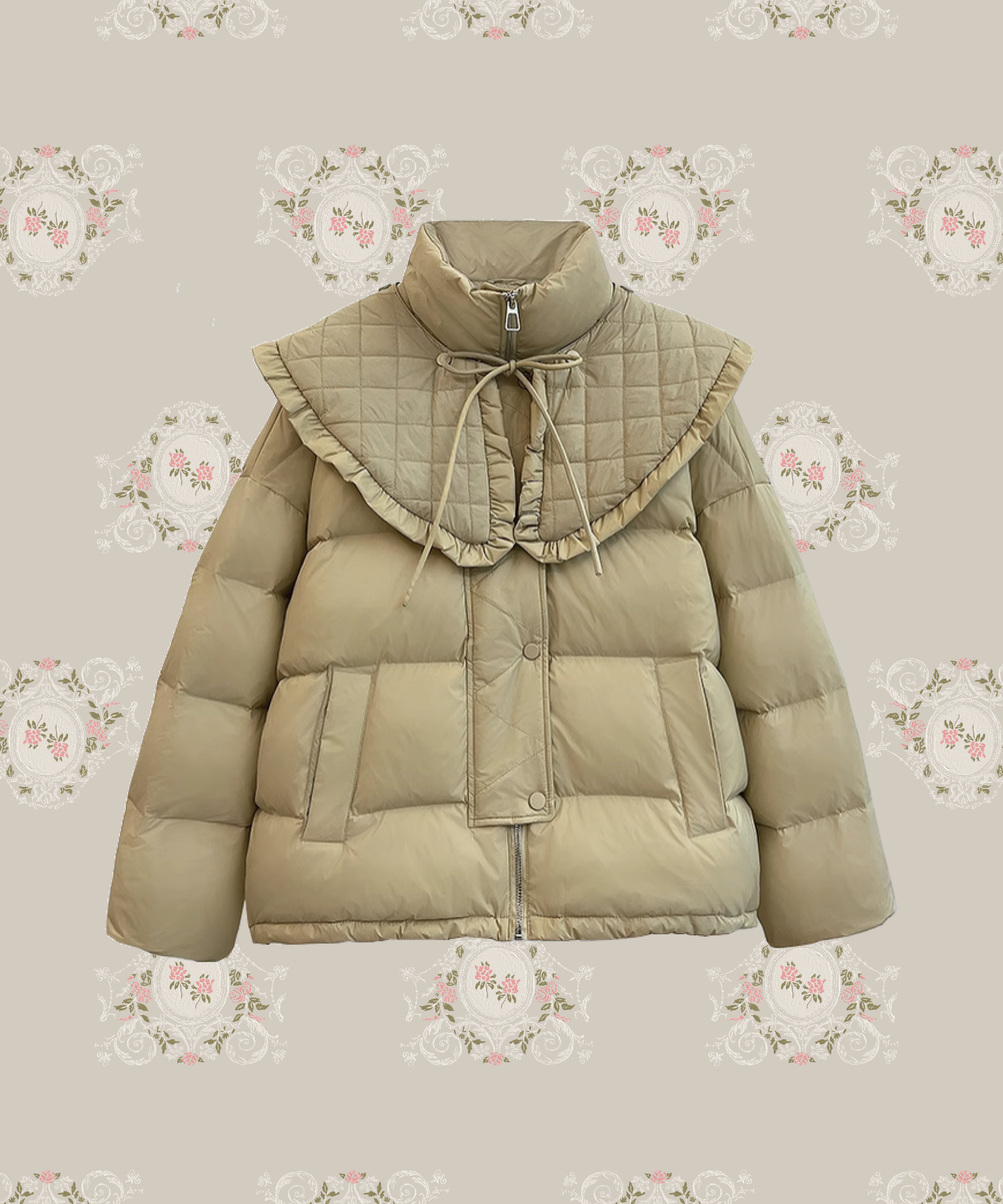 lilou ダウンコート frill collor down coat-