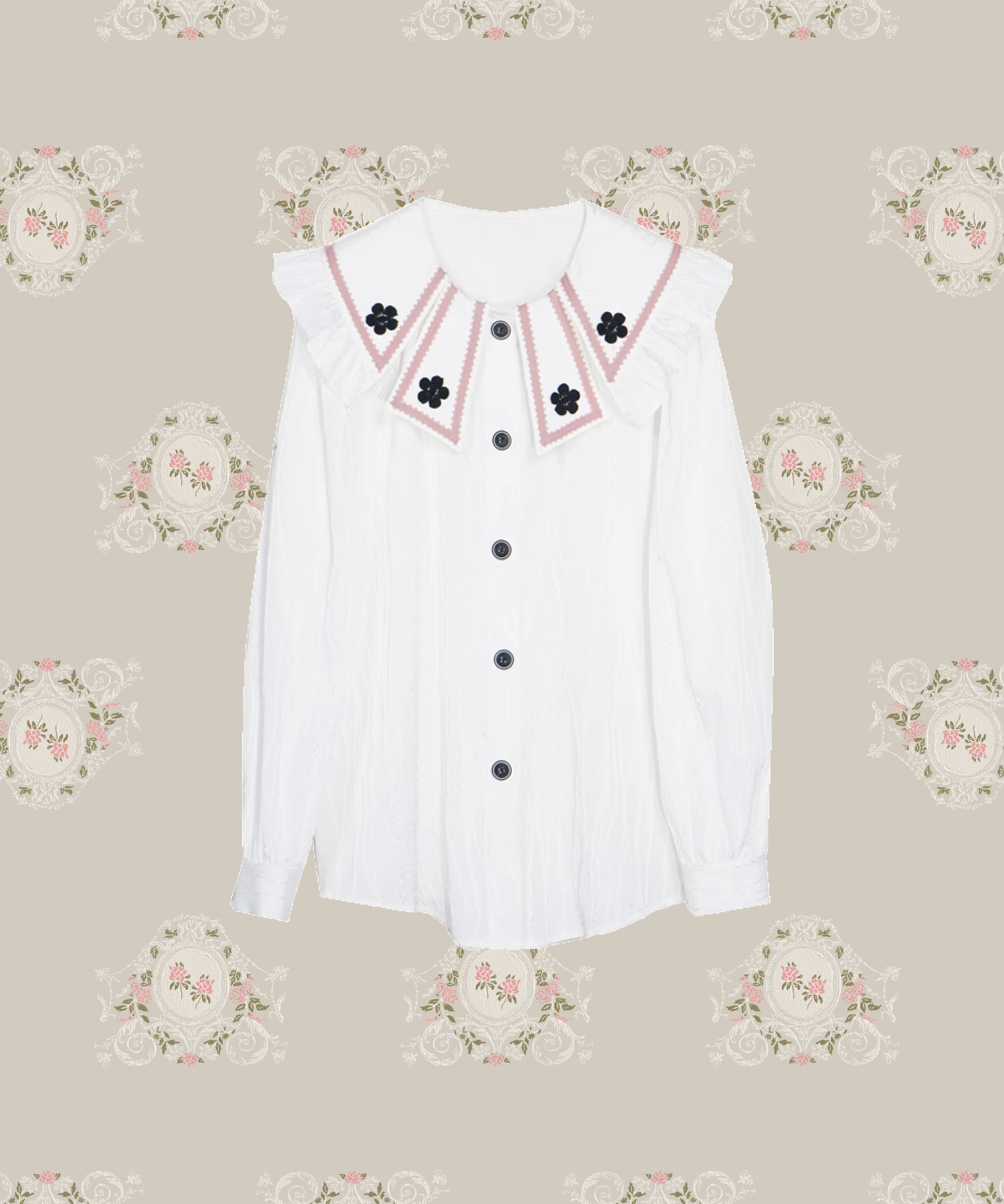 Lotus Ruffled Collar Shirt ロータスフリルカラーシャツ – LOVE POMME