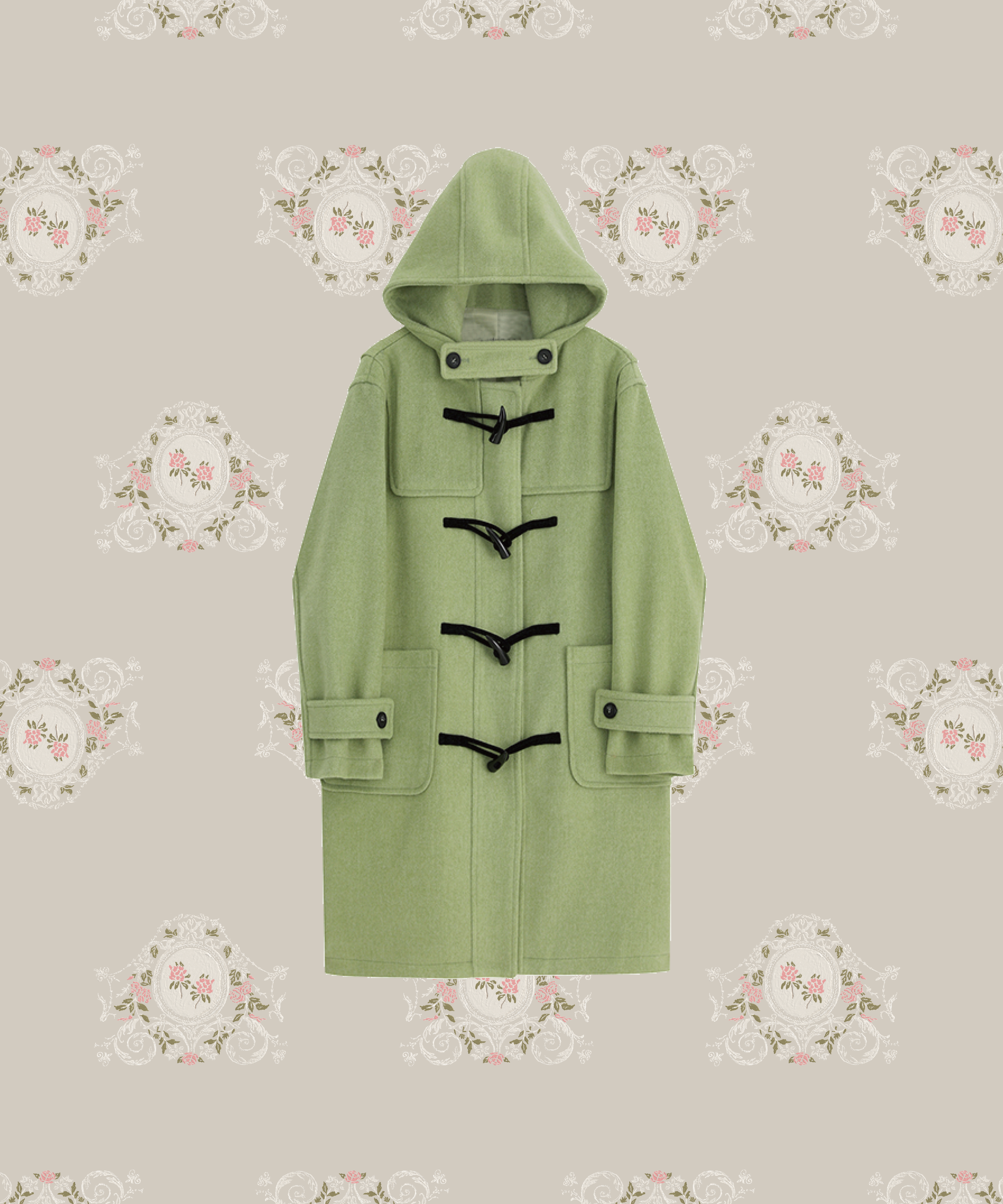 Bean Green Hooded Long Coat ビーングリーンフード付きロングコート