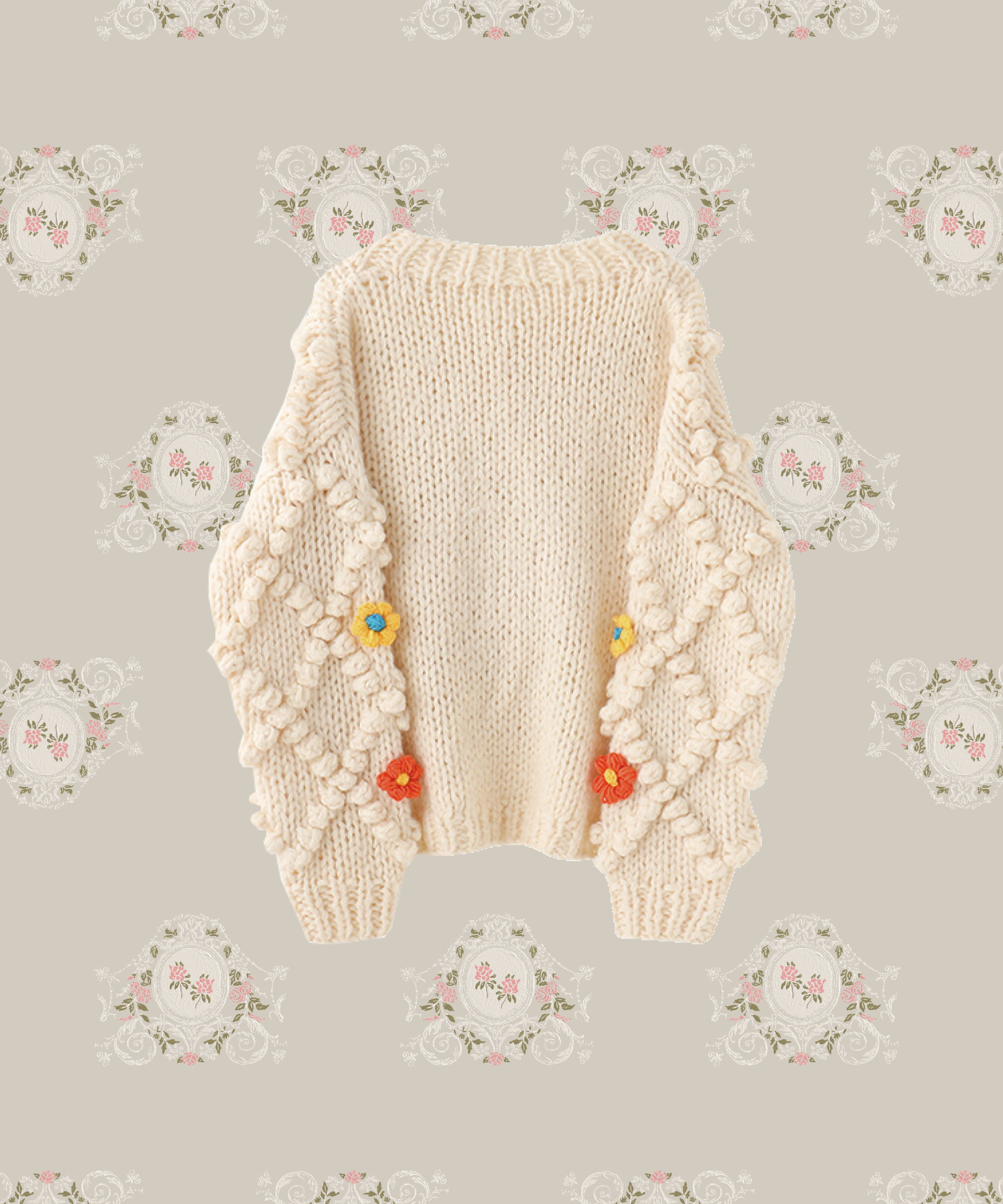 Handmade Garden Crochet Cardigan. ハンドメイドガーデンカーディガン
