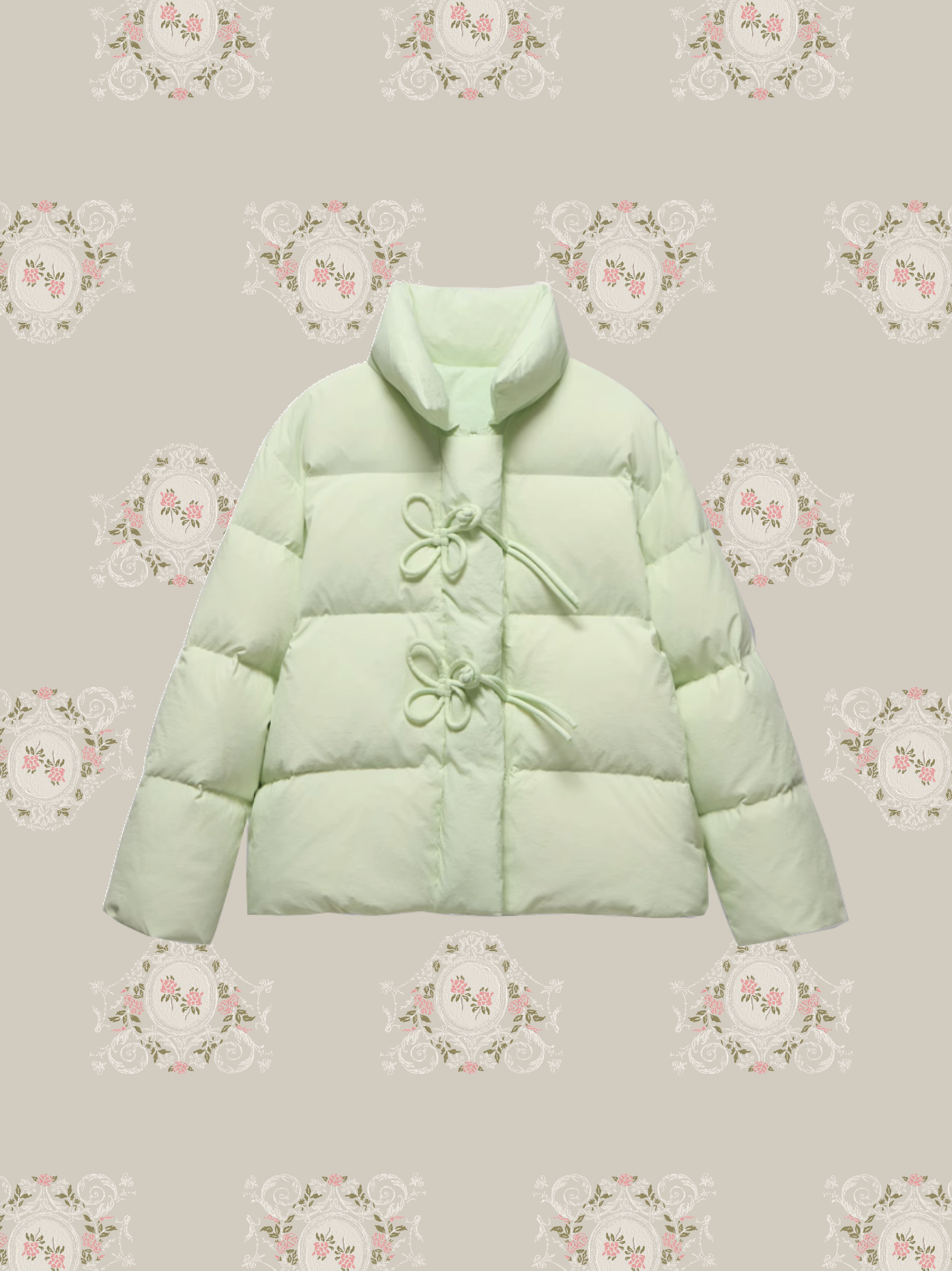 Butterfly Ribbon Puffer Duck Down Coat バタフライリボンパファー