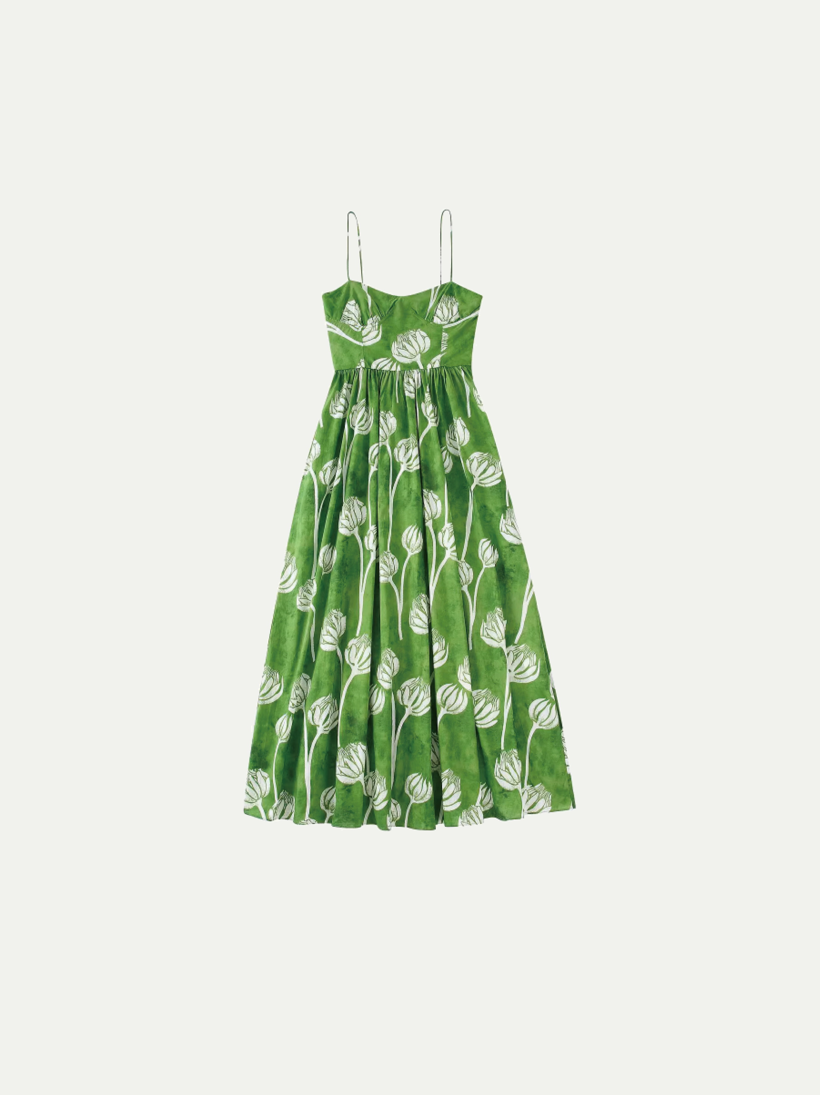 Green cami shops dress