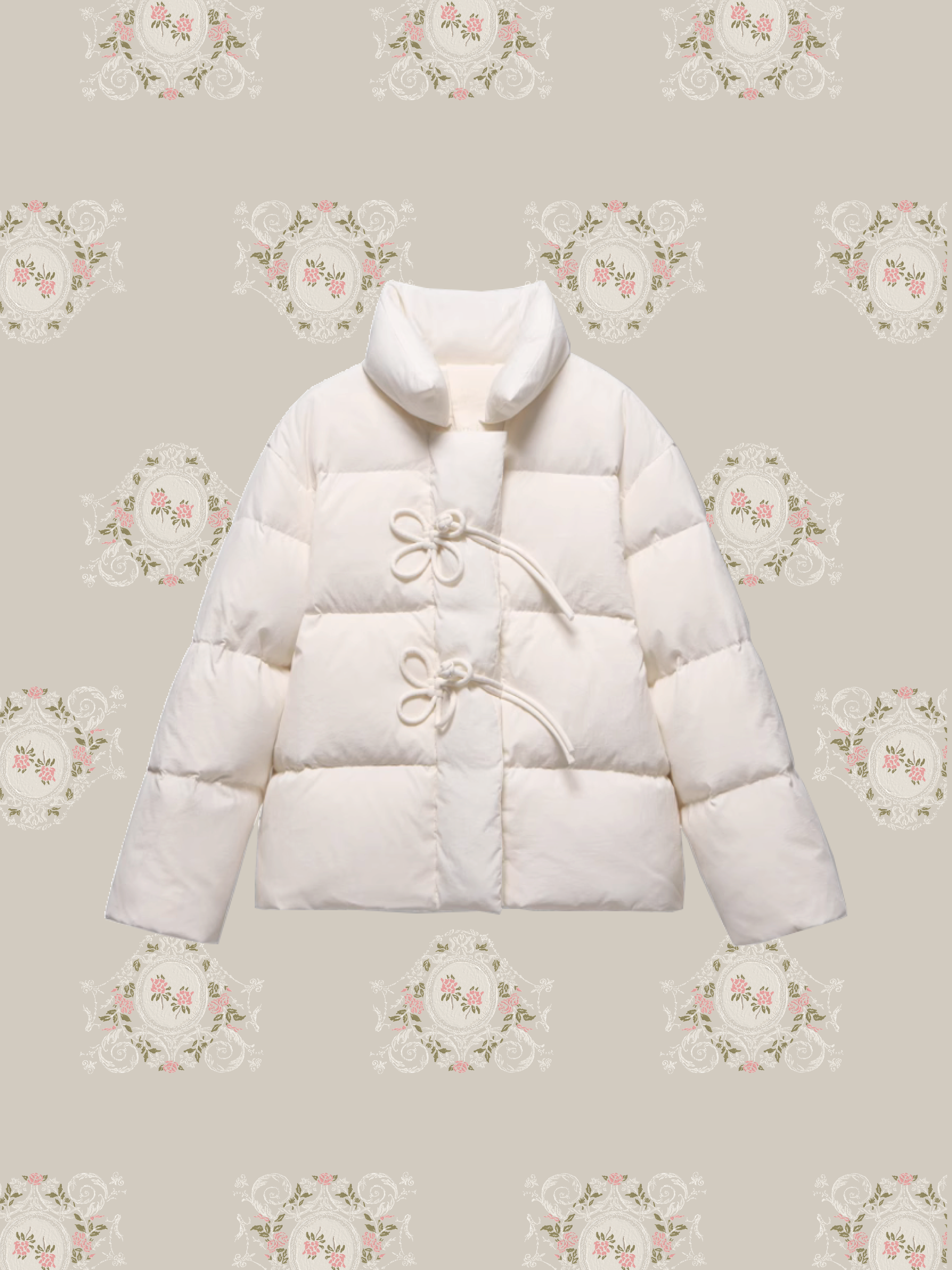 Butterfly Ribbon Puffer Duck Down Coat バタフライリボンパファー