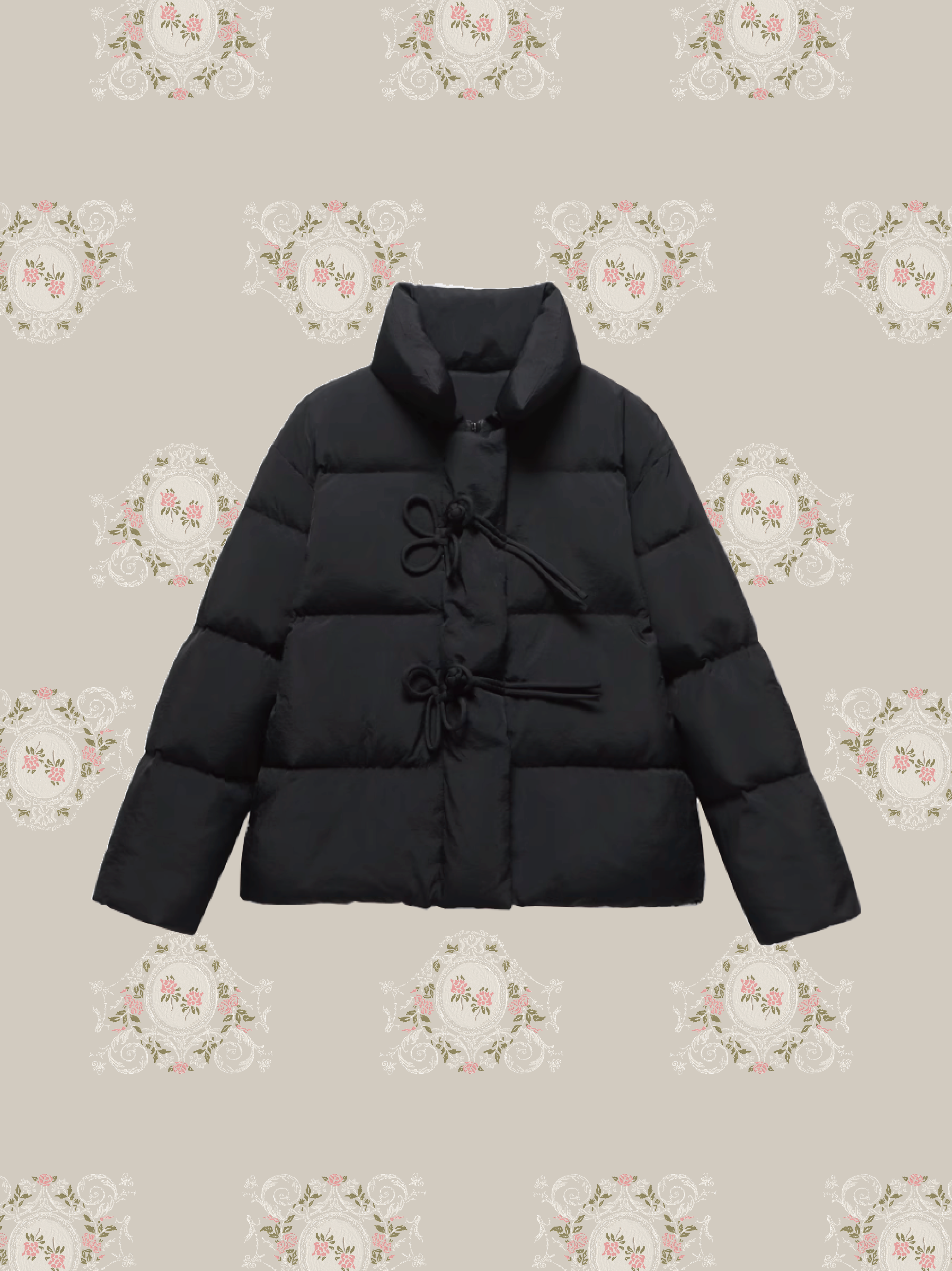 Butterfly Ribbon Puffer Duck Down Coat バタフライリボンパファー