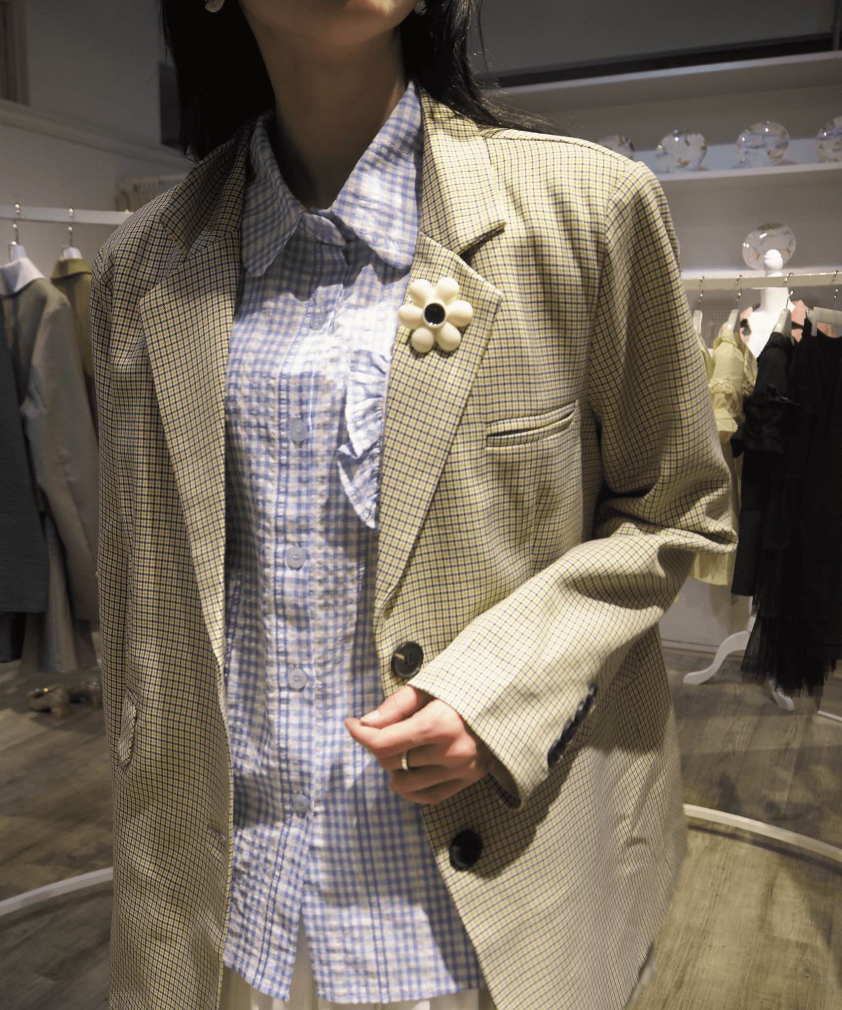 Daisy Plaid Suit Jacket