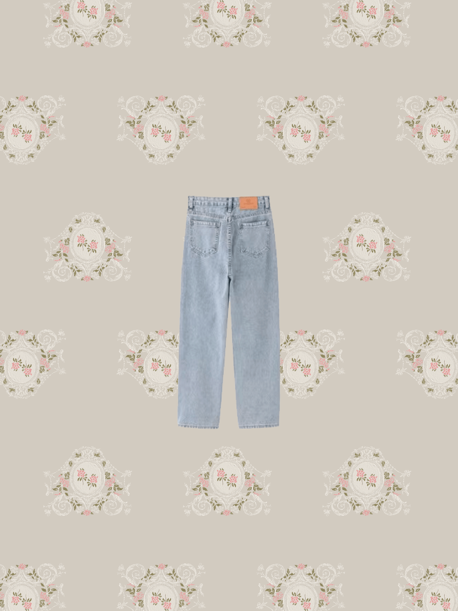 Floral Trim Jeans