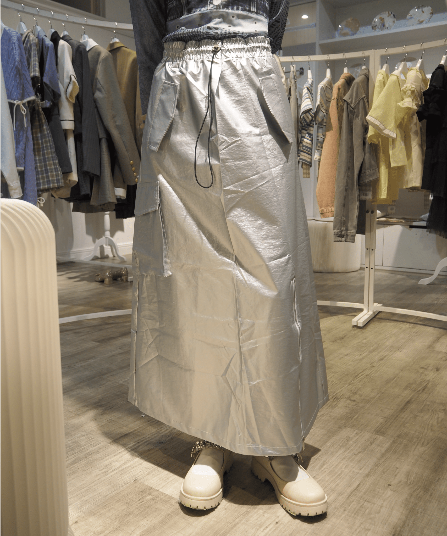 Functional Style Silver Skirt ファンクショナルスタイルシルバー