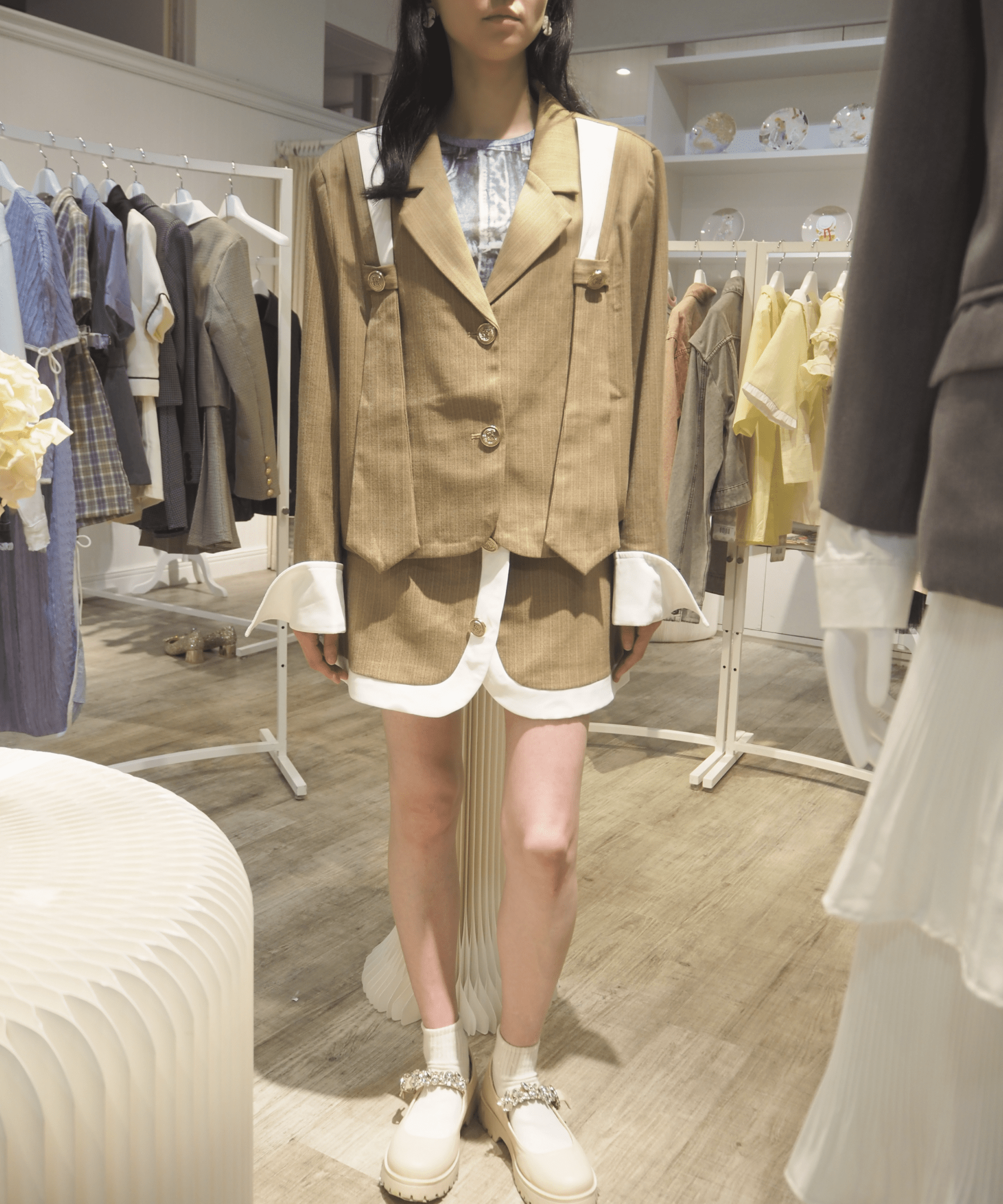 Lapel Jacket Skirt Setup. ラペルジャケット スカートセットアップ