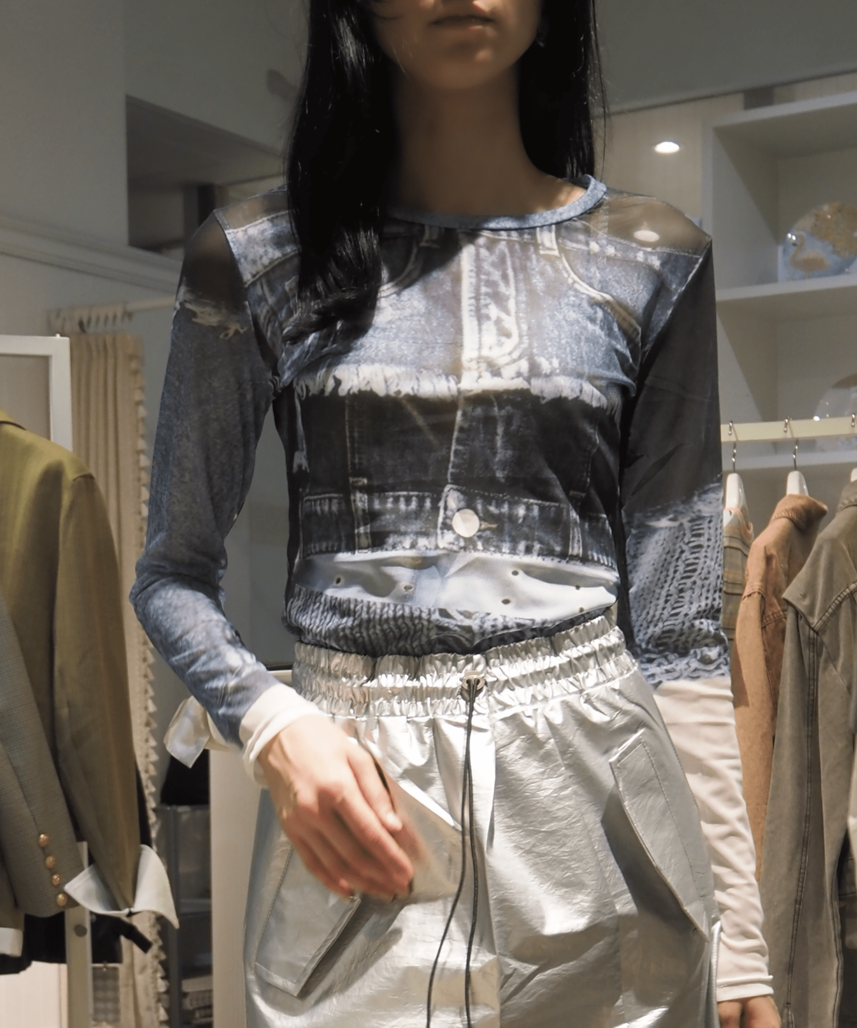 Mix Fabric Denim Top ミックスファブリックデニムトップス – LOVE