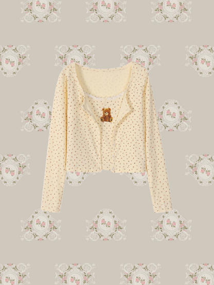 Bear Cami Cardigan Set