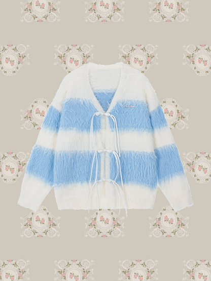 Mohair Wide Stripe Cardigan/モヘアワイドストライプカーディガン