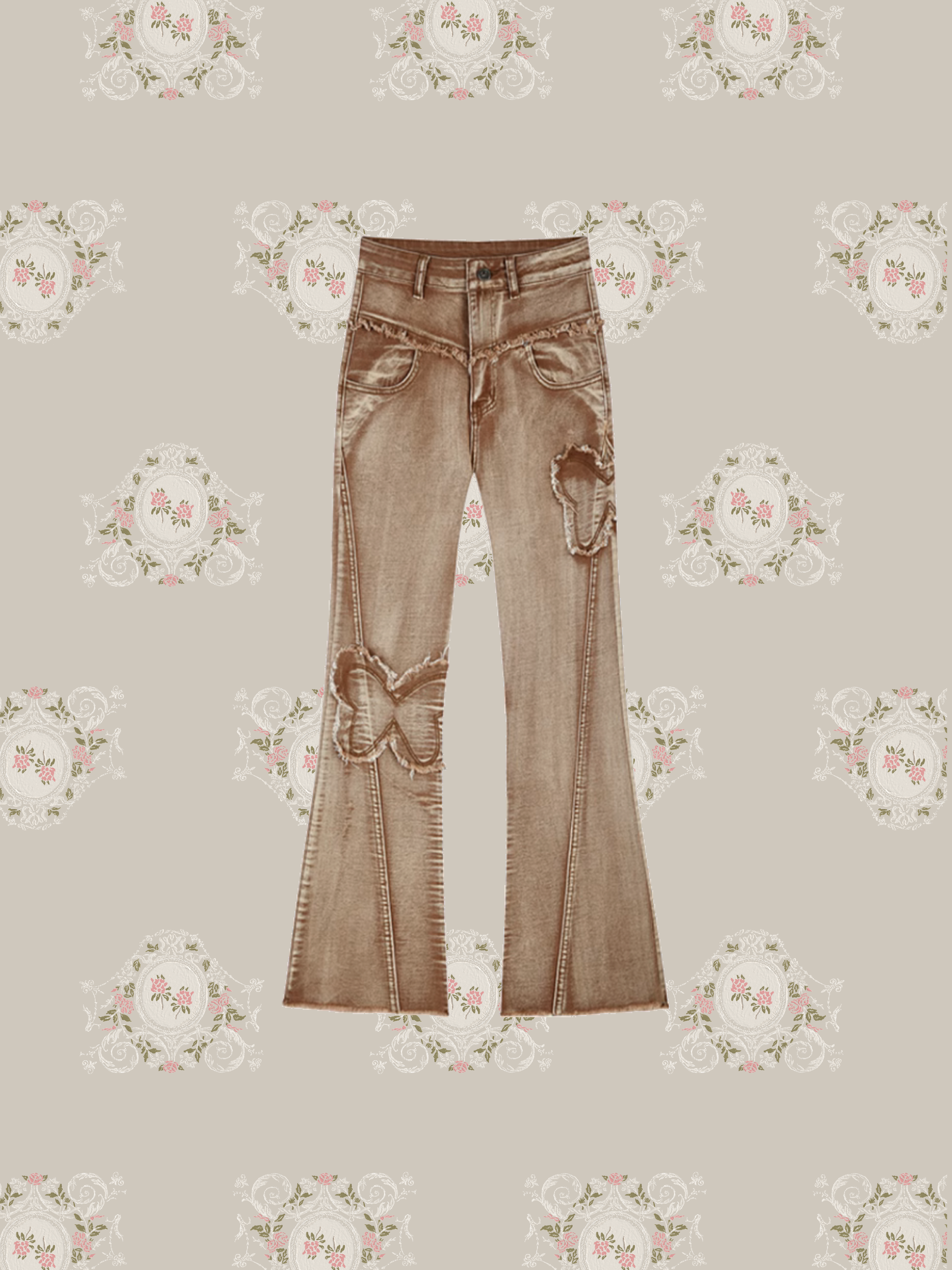 Butterfly Washed Brown Denim