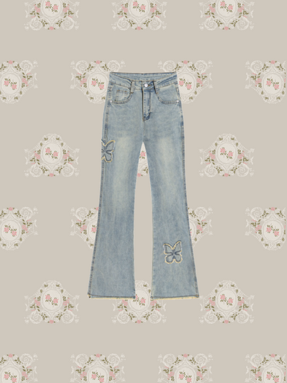 Butterfly Bell Denim Bottoms/バタフライベルデニムボトムス