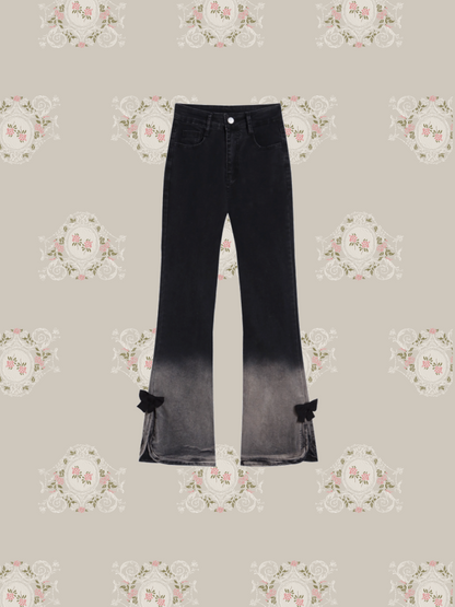 Gradient Ribbon Bell Denim Pants/グラデーションリボンベルデニムパンツ