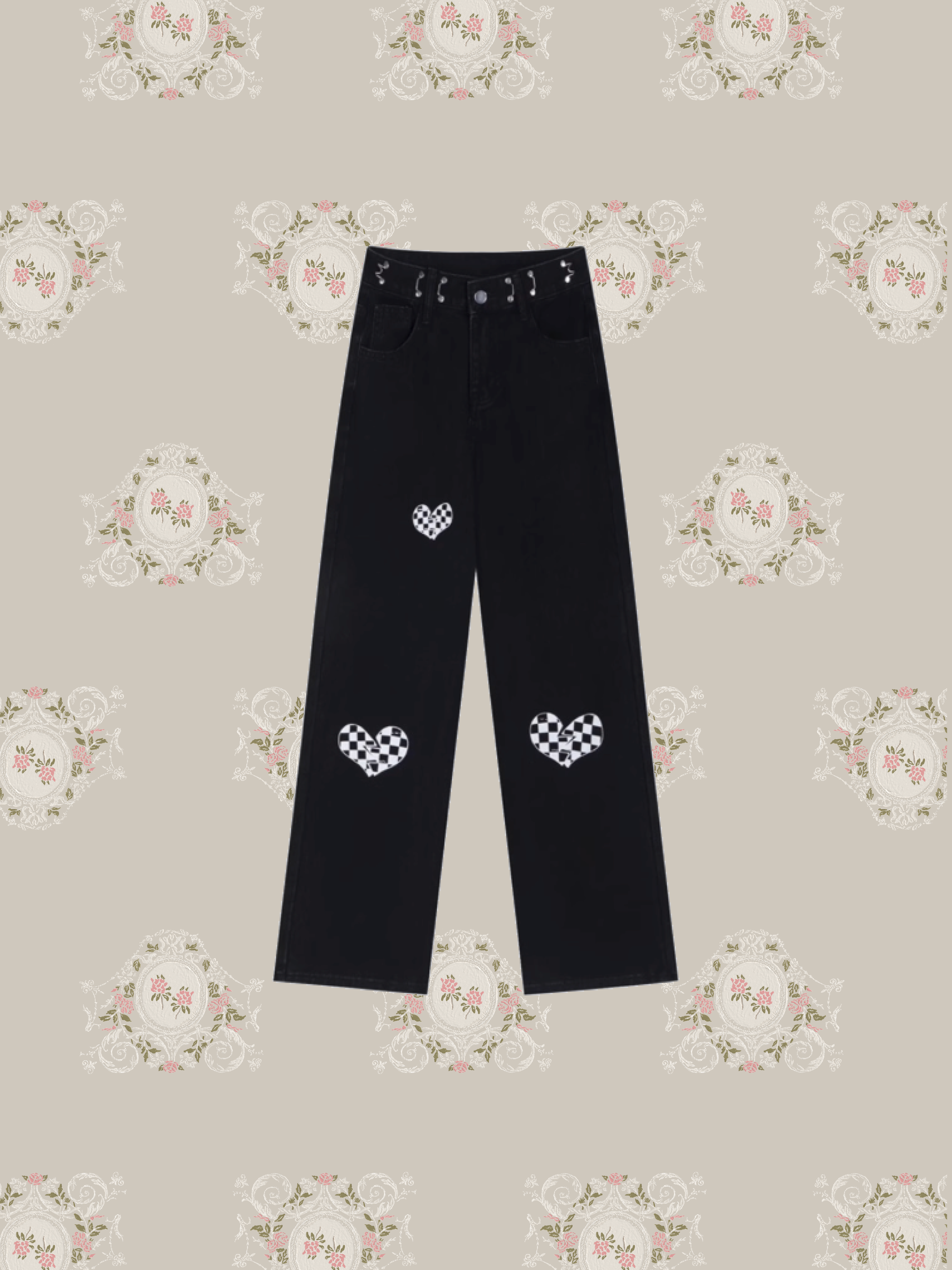 Heart Checker Denim Pants/ハートチェッカーデニムパンツ