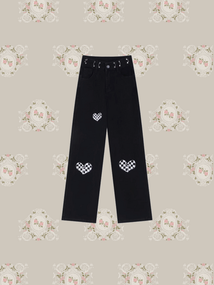 Heart Checker Denim Pants/ハートチェッカーデニムパンツ