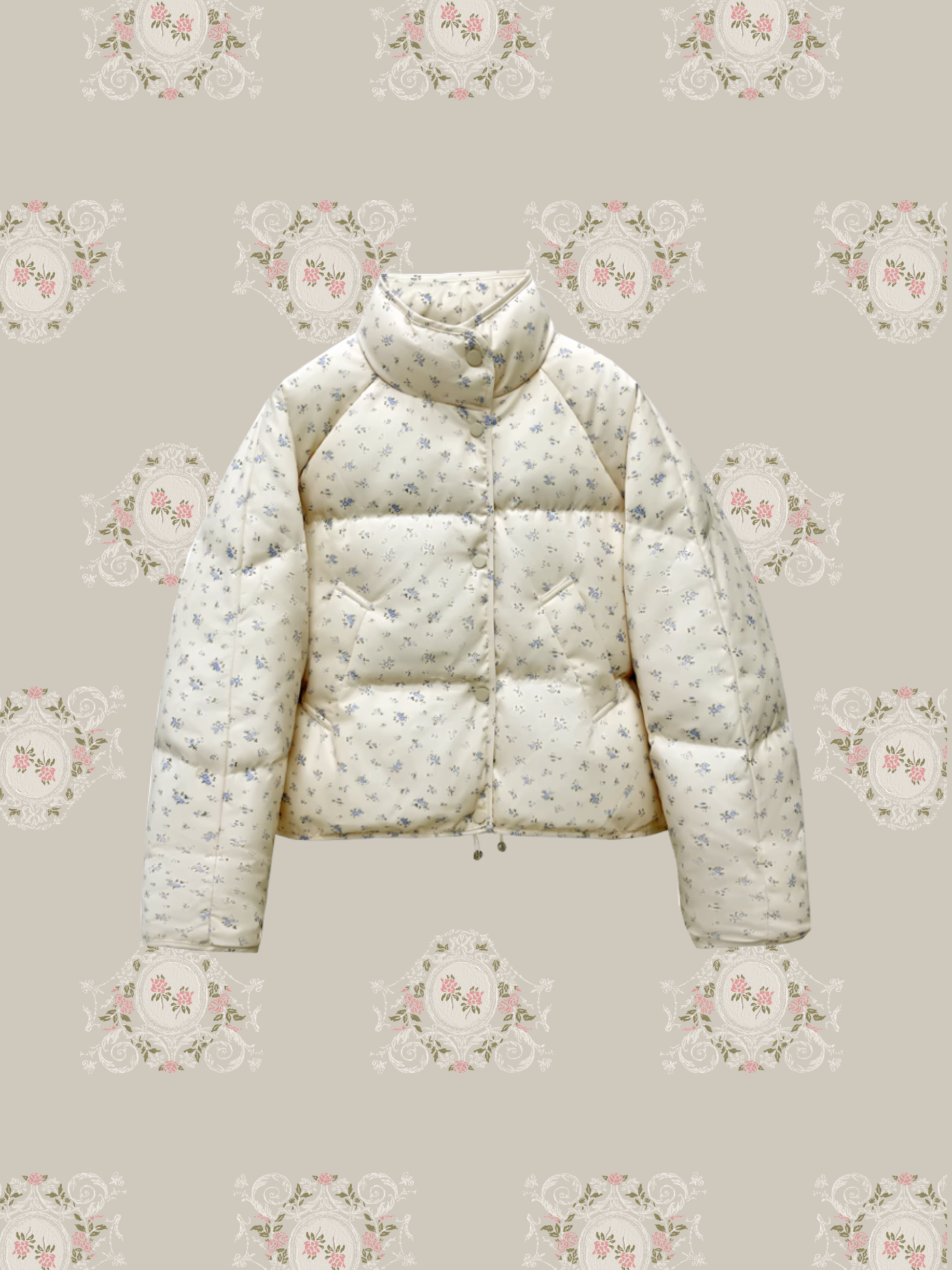 Quilting Floral Duck Down Coat/キルティング フローラル ダック ダウン コート