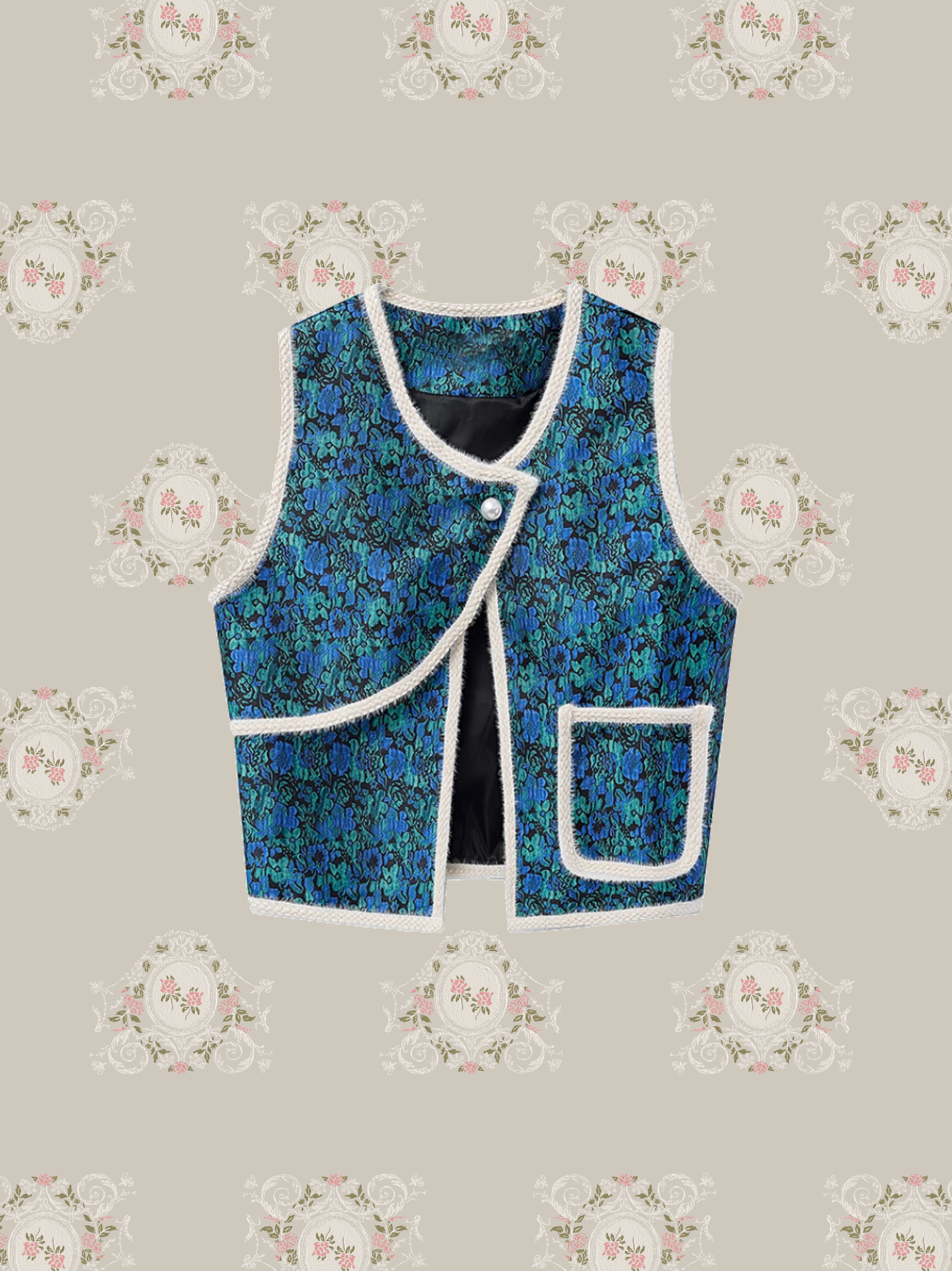 Asymmetry Jacquard Gilet/アシンメトリージャガードジレ