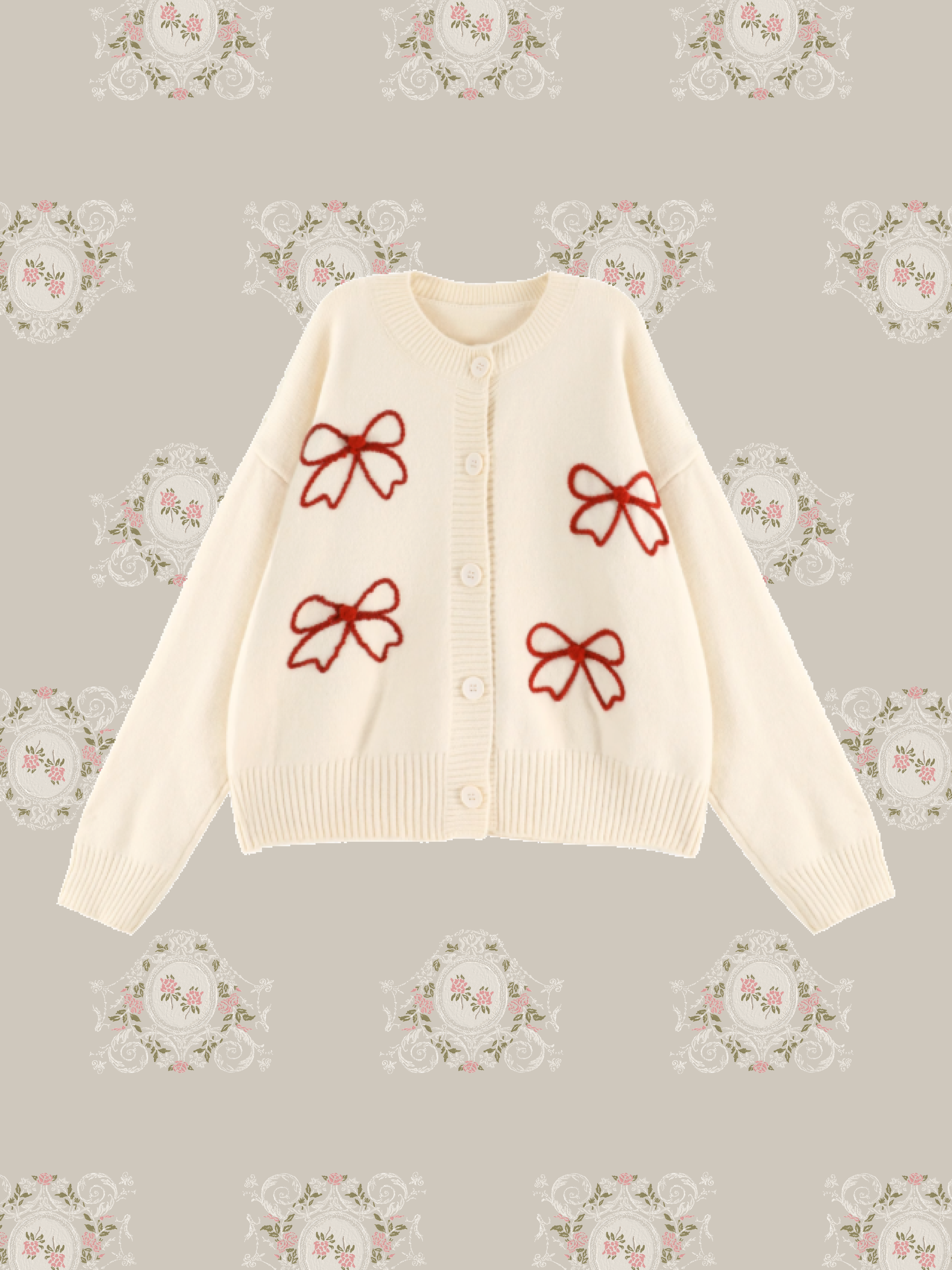 Cute Ribbon Embroidery Cardigan/キュートリボン刺繍カーディガン