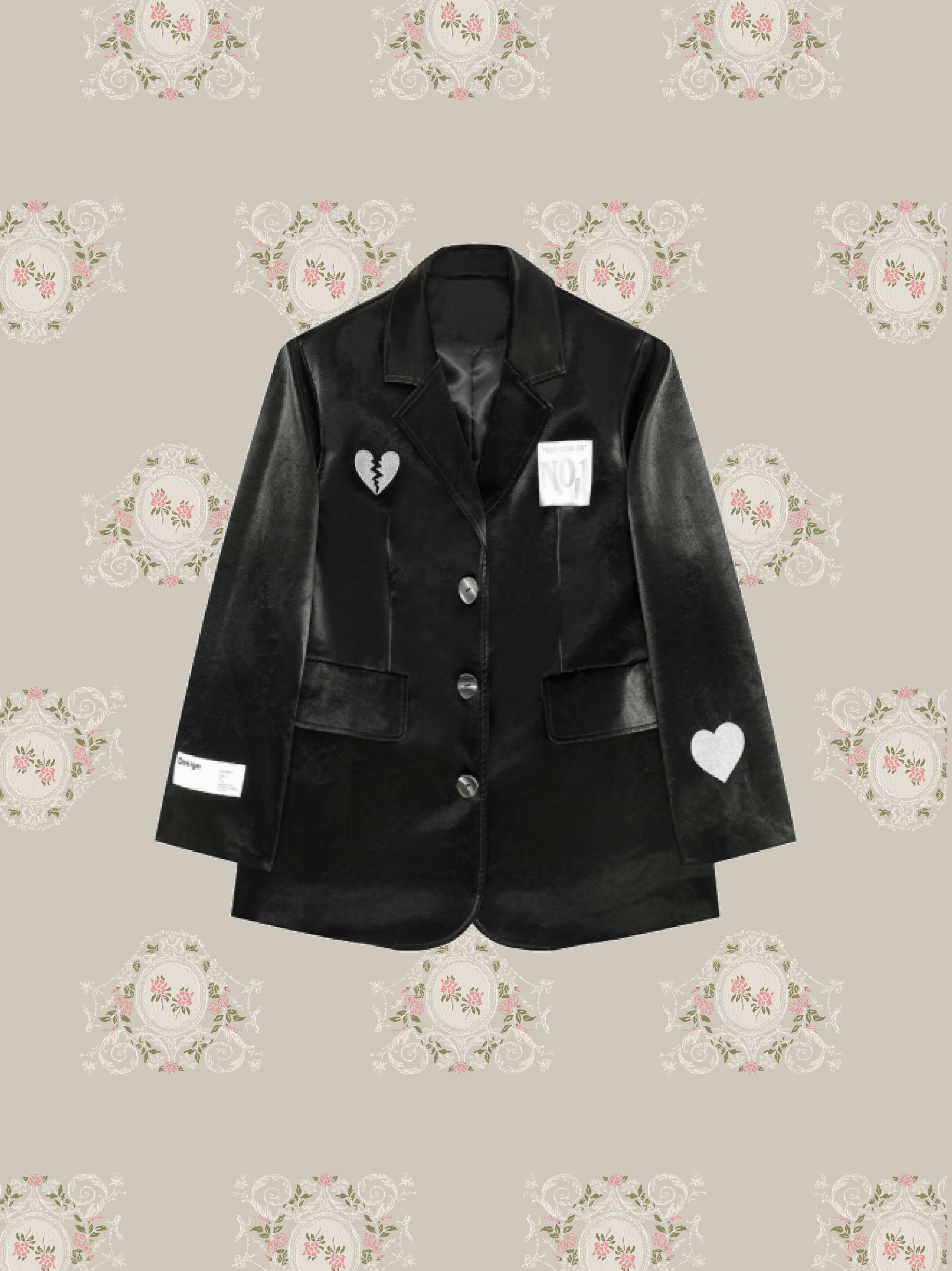 Heart Motif PU Leather Jacket/ハートモチーフPUレザージャケット