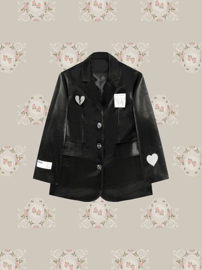 Heart Motif PU Leather Jacket/ハートモチーフPUレザージャケット