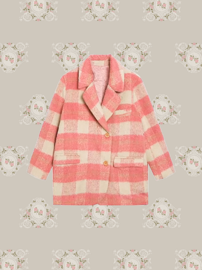 Romantic Pink Check Coat/ロマンティックピンクチェックコート