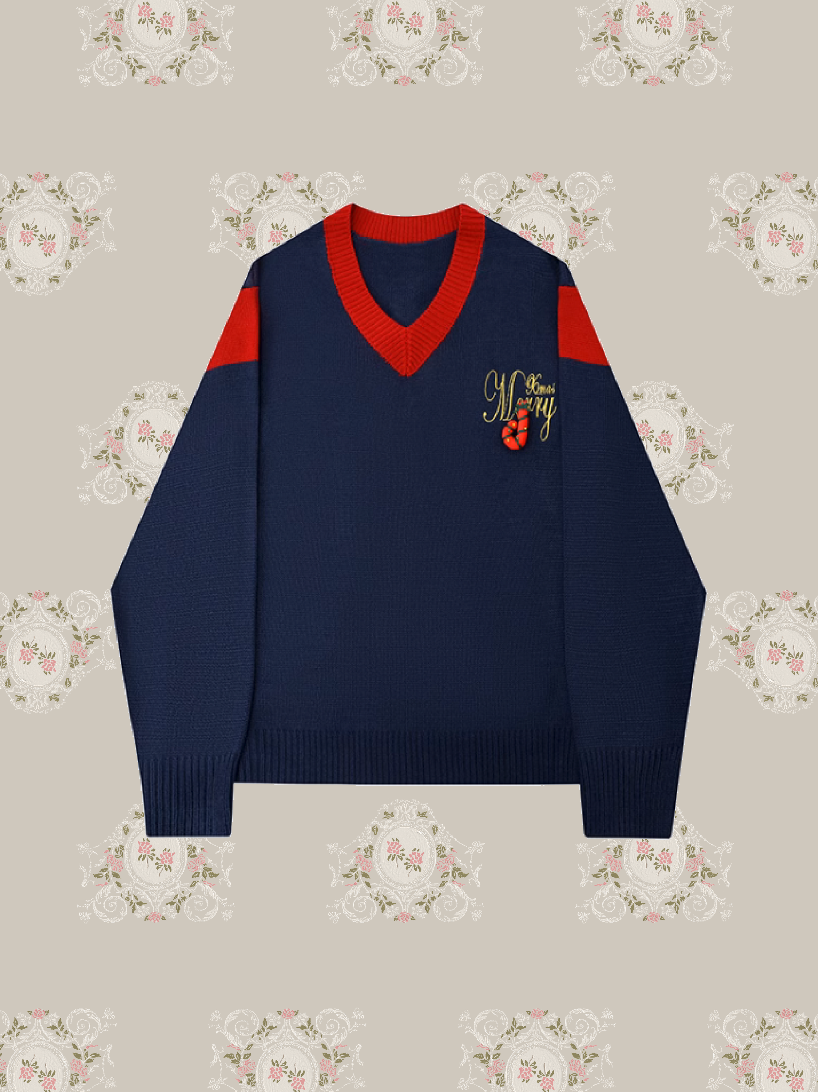 Big Ribbon Navy Knit/ビッグリボンネイビーニット