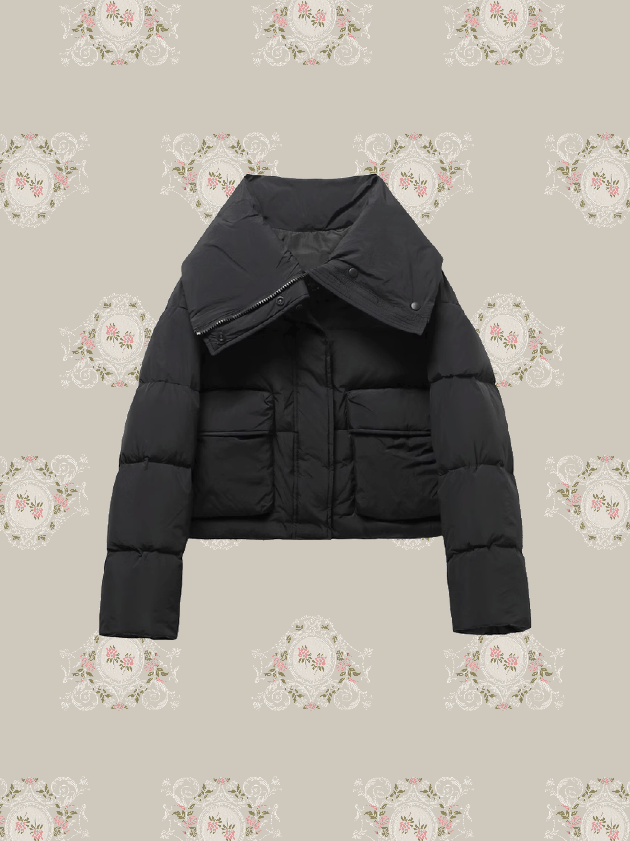 Big Lapel Collar Short Duck Down Jacket/ビッグラペルカラーショートダックダウンジャケット