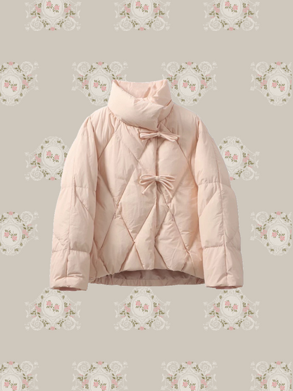 Quilting Ribbon Puffer Duck Down Jacket キルティングリボンパファーダックダウンジャケット