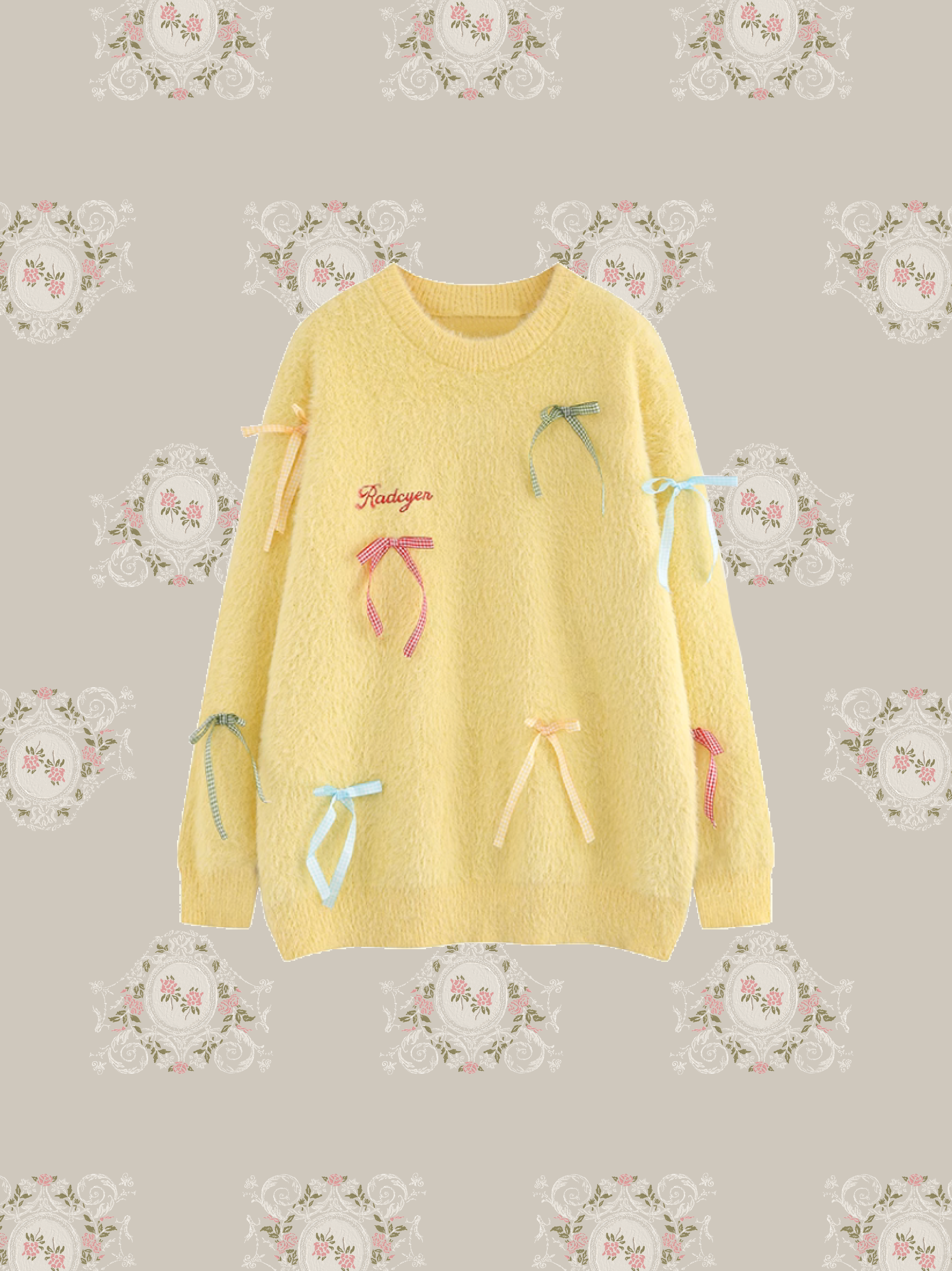 Colorful Ribbon Deco Sweater/カラフルリボンデコセーター