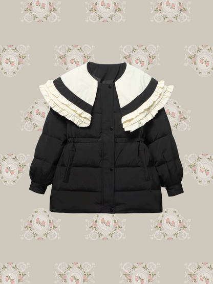 Big Frill Doll Collar Duck Down Coat/ビッグフリルドールカラーダックダウンコート