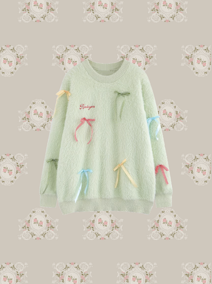 Colorful Ribbon Deco Sweater/カラフルリボンデコセーター