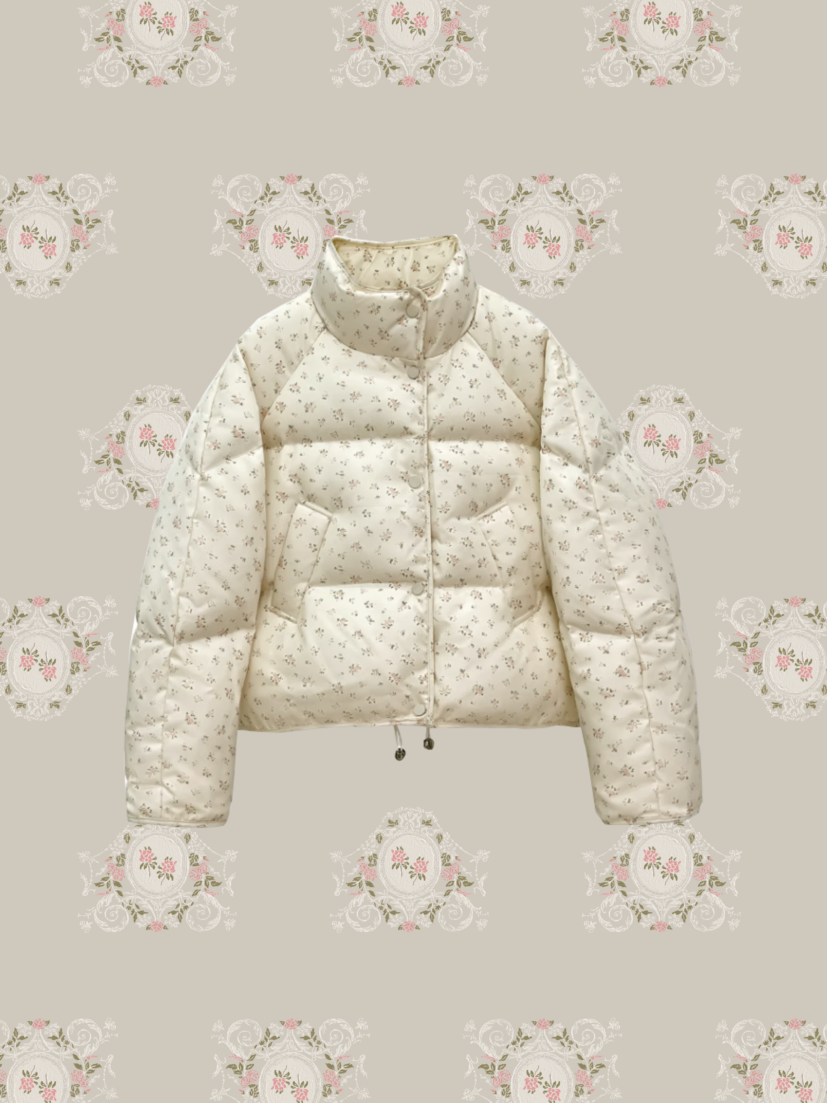 Quilting Floral Duck Down Coat/キルティング フローラル ダック ダウン コート