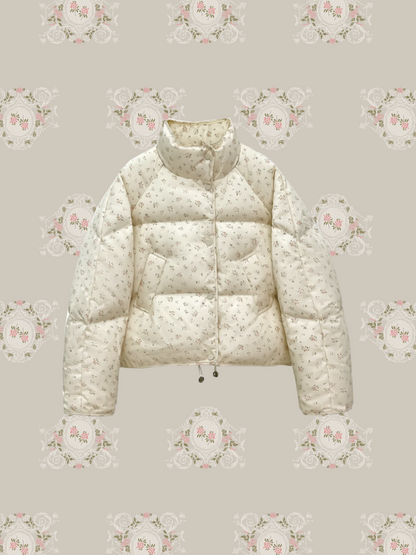 Quilting Floral Duck Down Coat/キルティング フローラル ダック ダウン コート