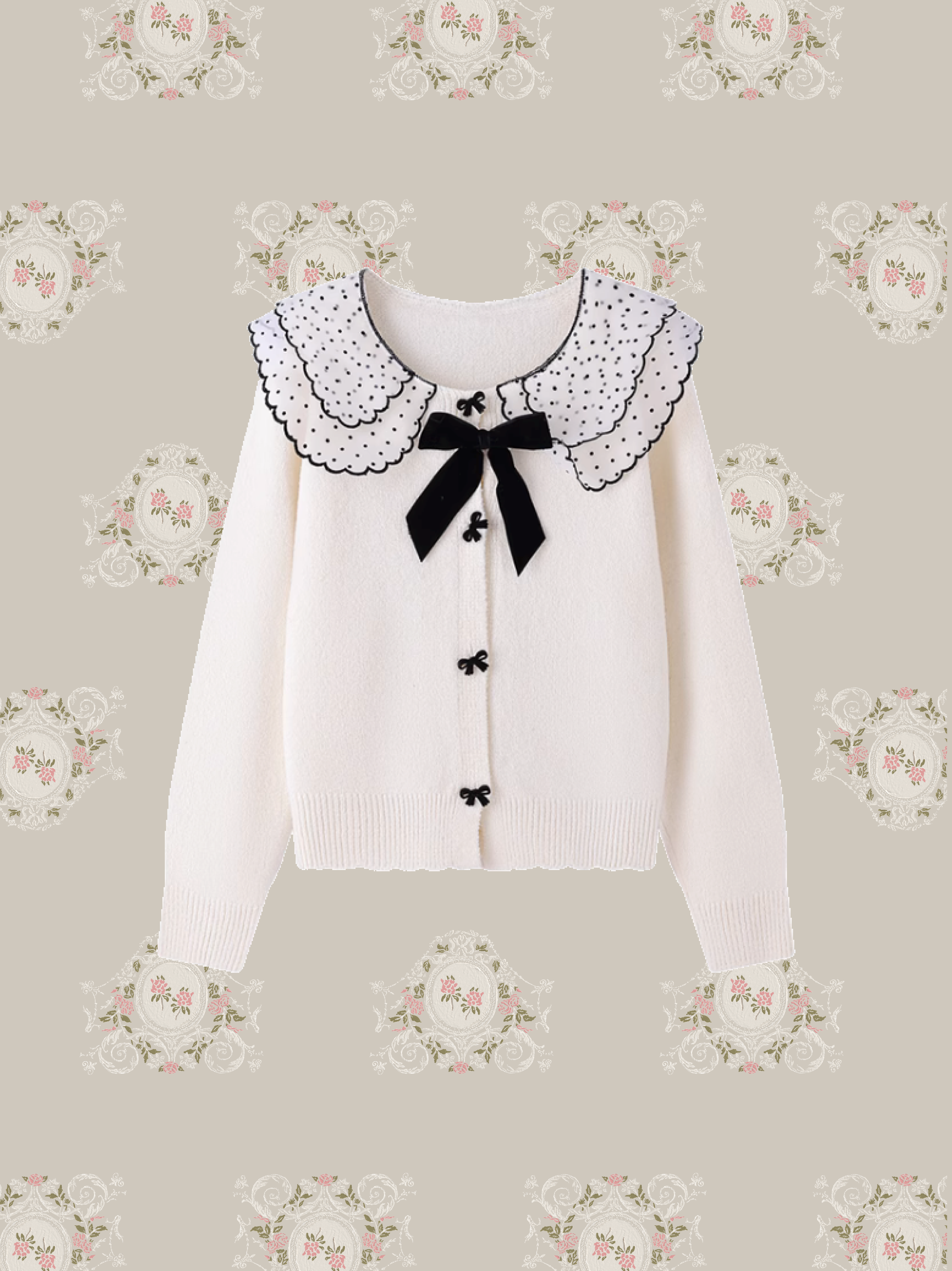 Ribbon Baby Collar Cardigan/リボンベビーカラーカーディガン