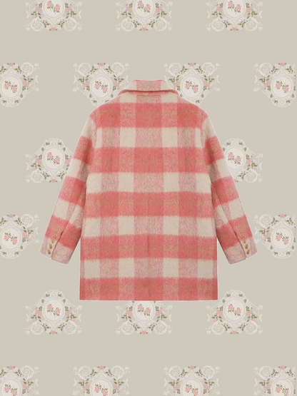 Romantic Pink Check Coat/ロマンティックピンクチェックコート