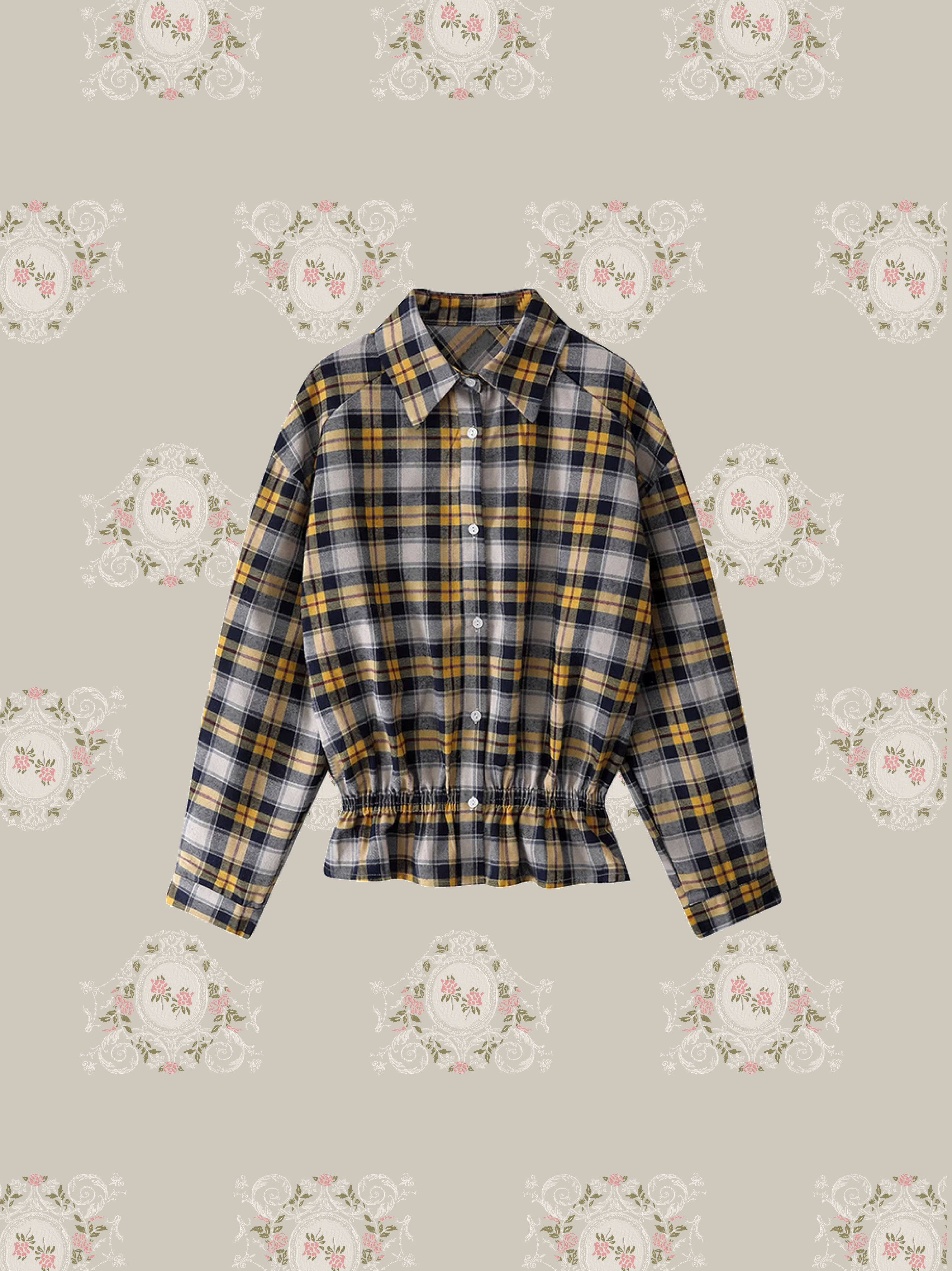 Retro Waisted Check Shirt Set-Up/レトロウエストチェックシャツセットアップ