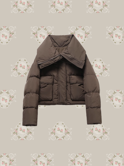 Big Lapel Collar Short Duck Down Jacket/ビッグラペルカラーショートダックダウンジャケット