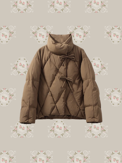 Quilting Ribbon Puffer Duck Down Jacket キルティングリボンパファーダックダウンジャケット