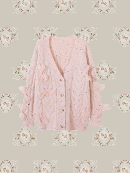 Mesh Ribbon Jeresy Cardigan/メッシュリボンジェレシーカーディガン