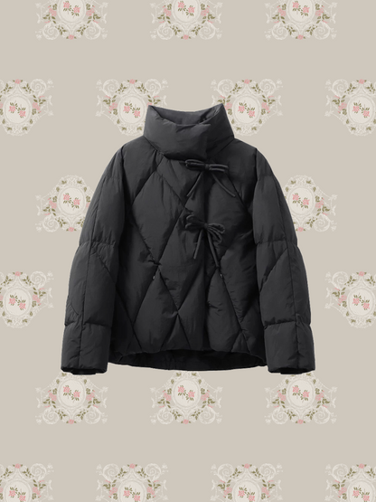 Quilting Ribbon Puffer Duck Down Jacket キルティングリボンパファーダックダウンジャケット