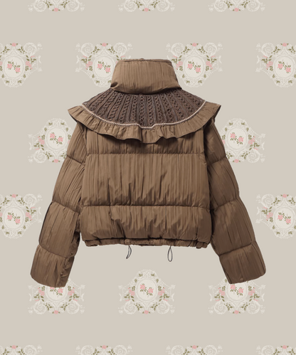 Big Frill Collar Puff Duck Down Coat. Big frill collar puff duck down coat 