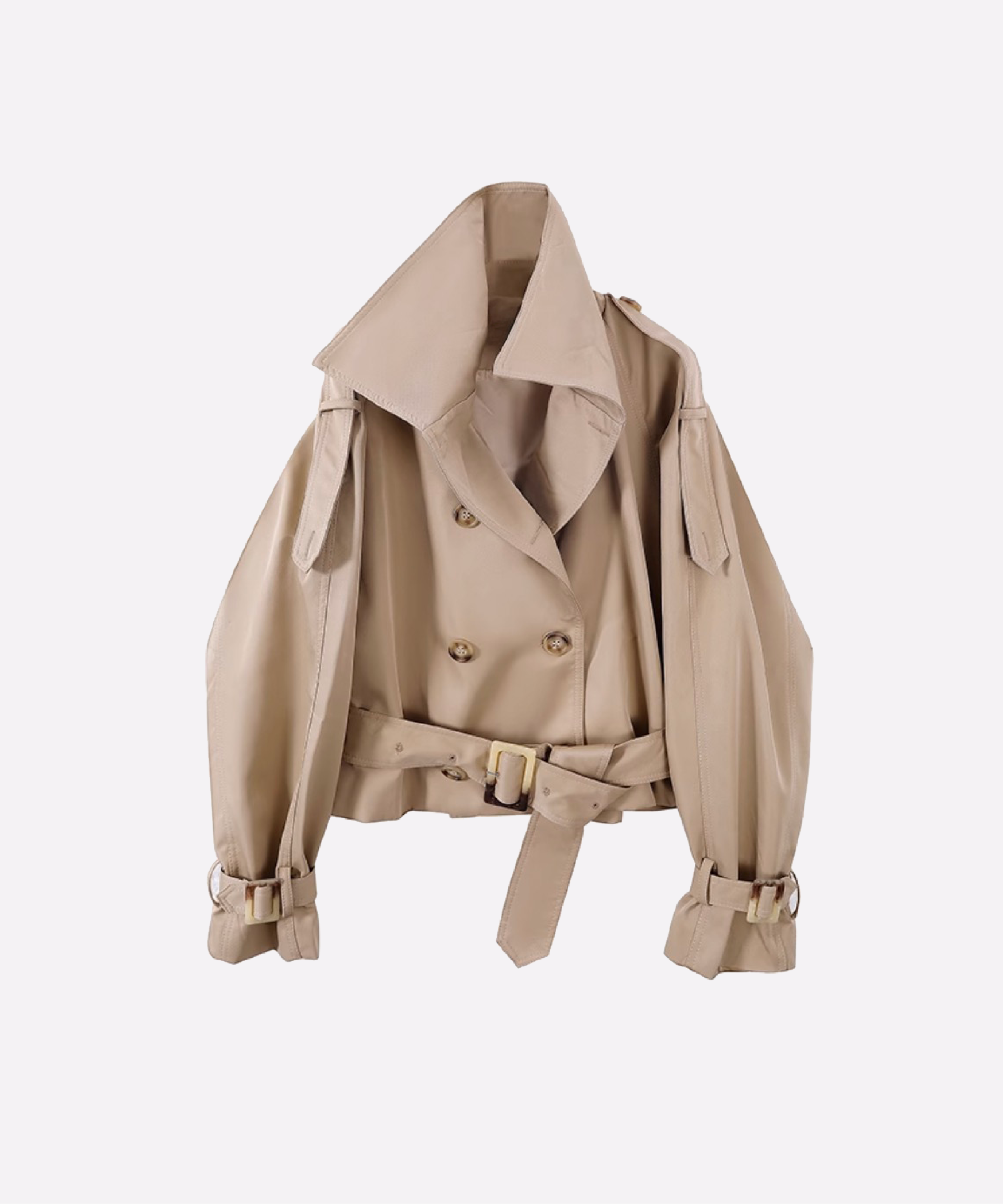 Double Button Short Trench Coat