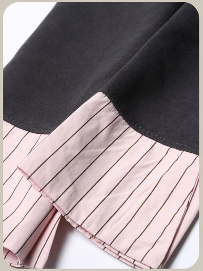 Patchwork Preppy Pleats One Piece/パッチワークプレッピープリーツワンピース