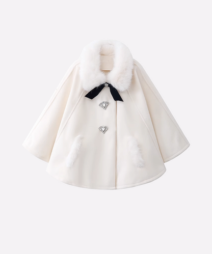 Princess Fur Collar Cape Coat