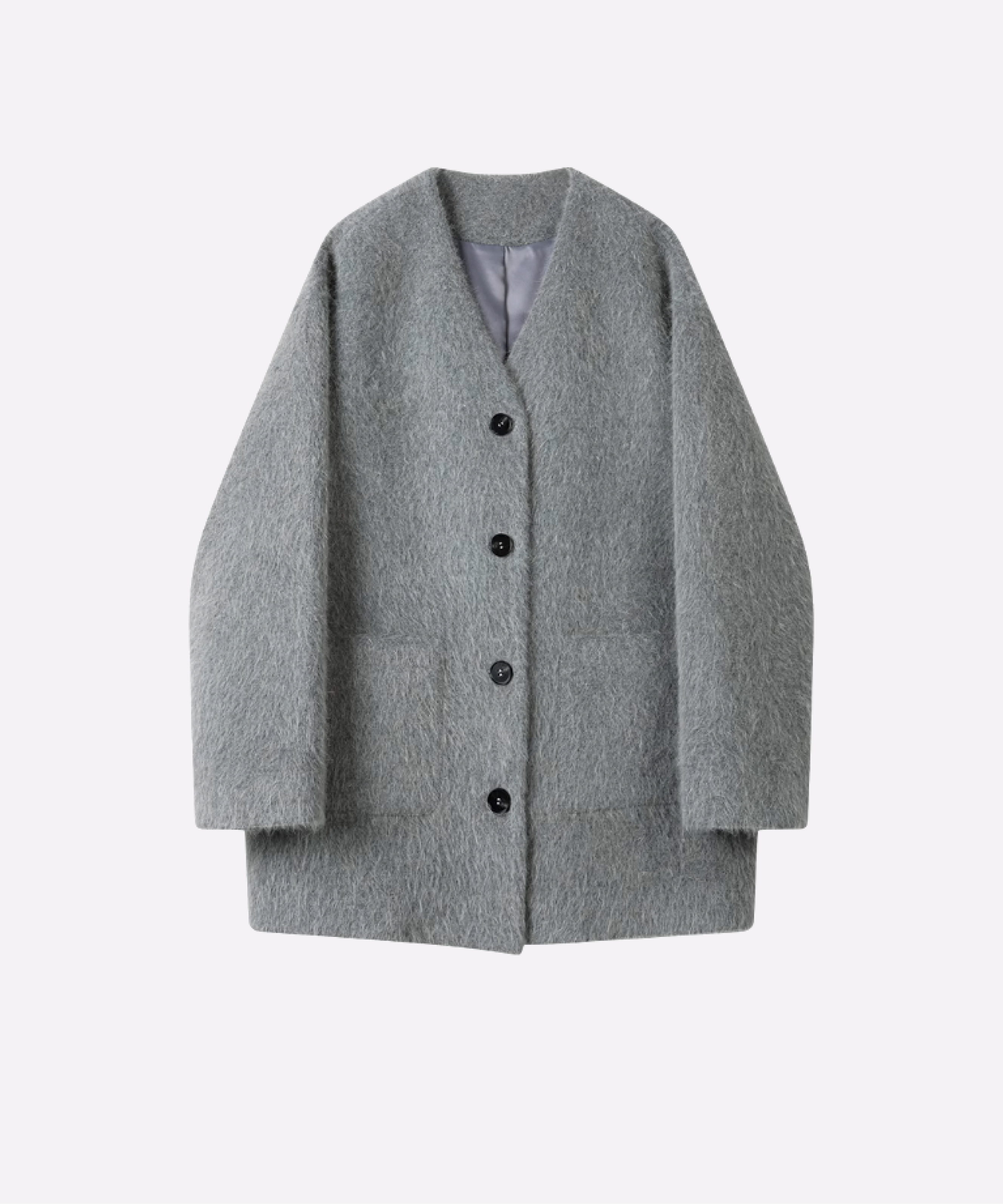 Elegant Mid-Length Gray Coat