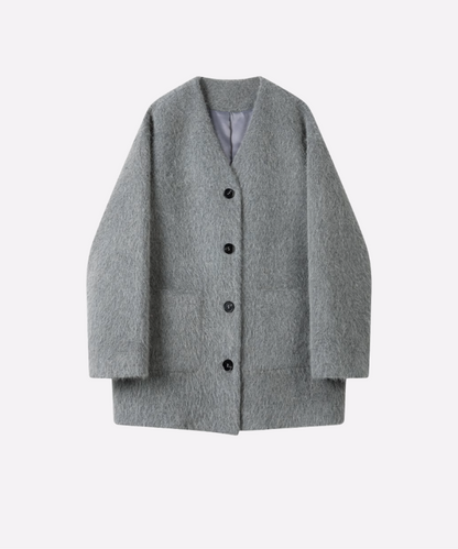 Elegant Mid-Length Gray Coat