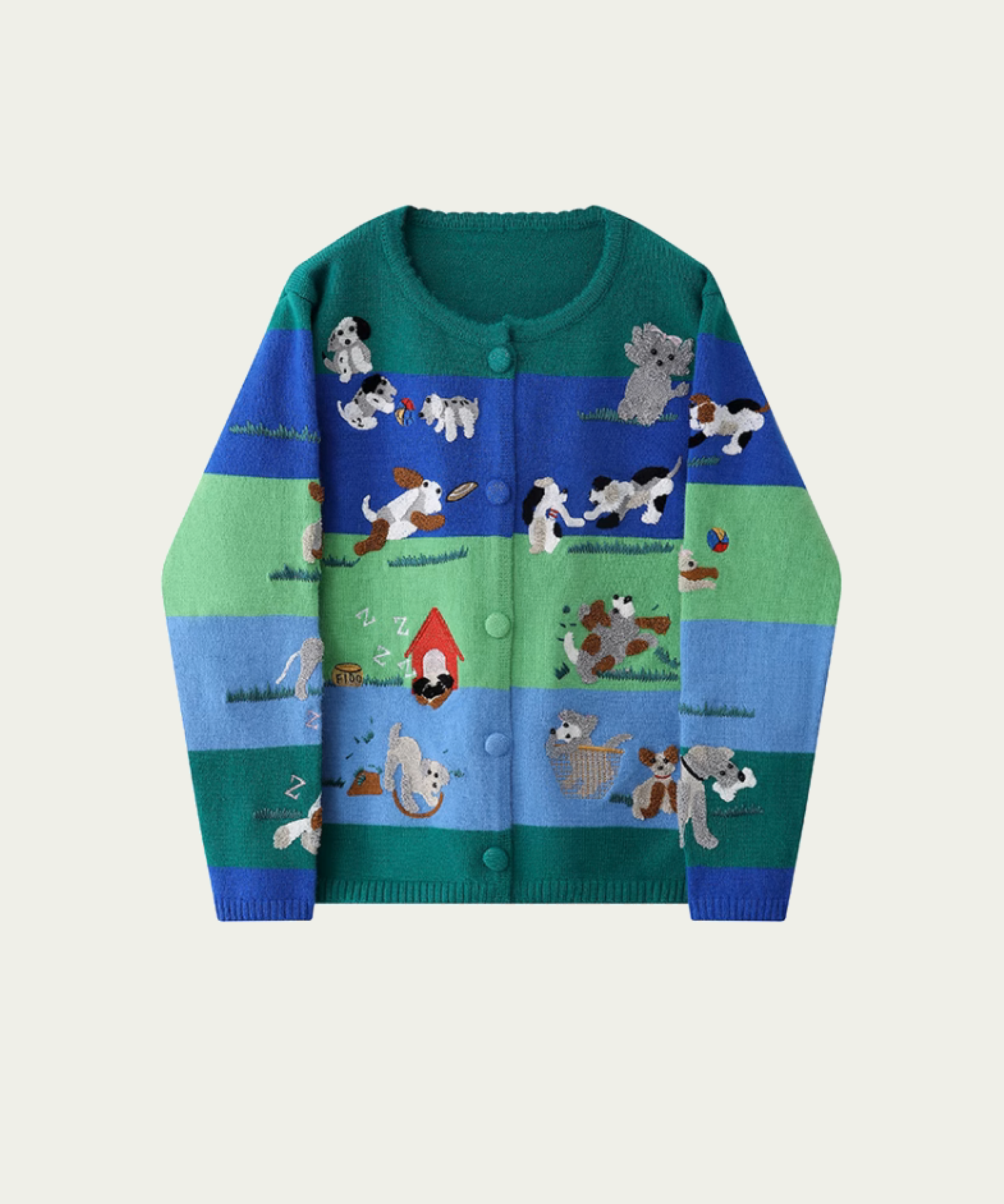 Doggy Embroidery Cardigan