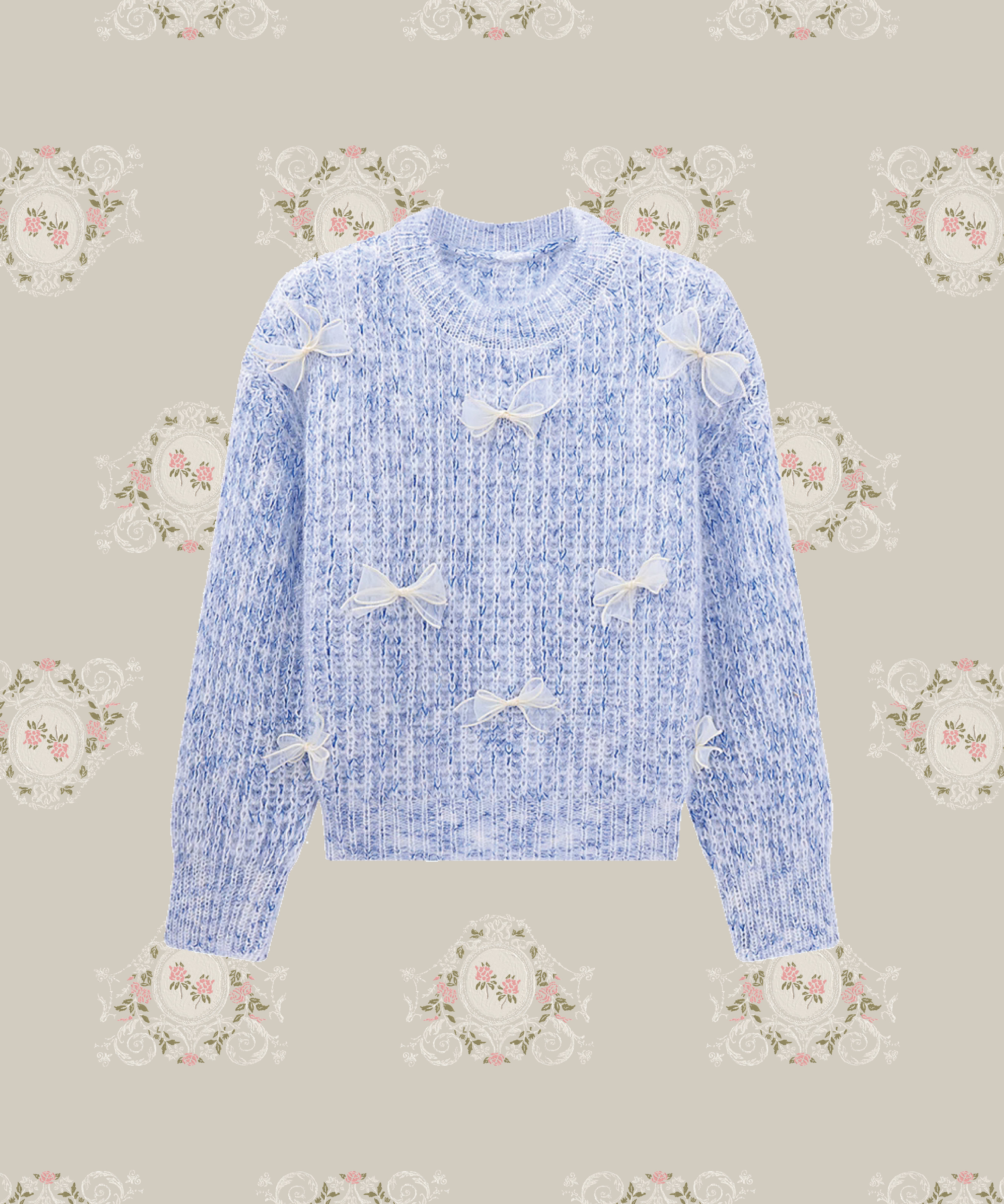 プリントニットパッチワークシャツ/Print Knit Patchwork Shirt【LA