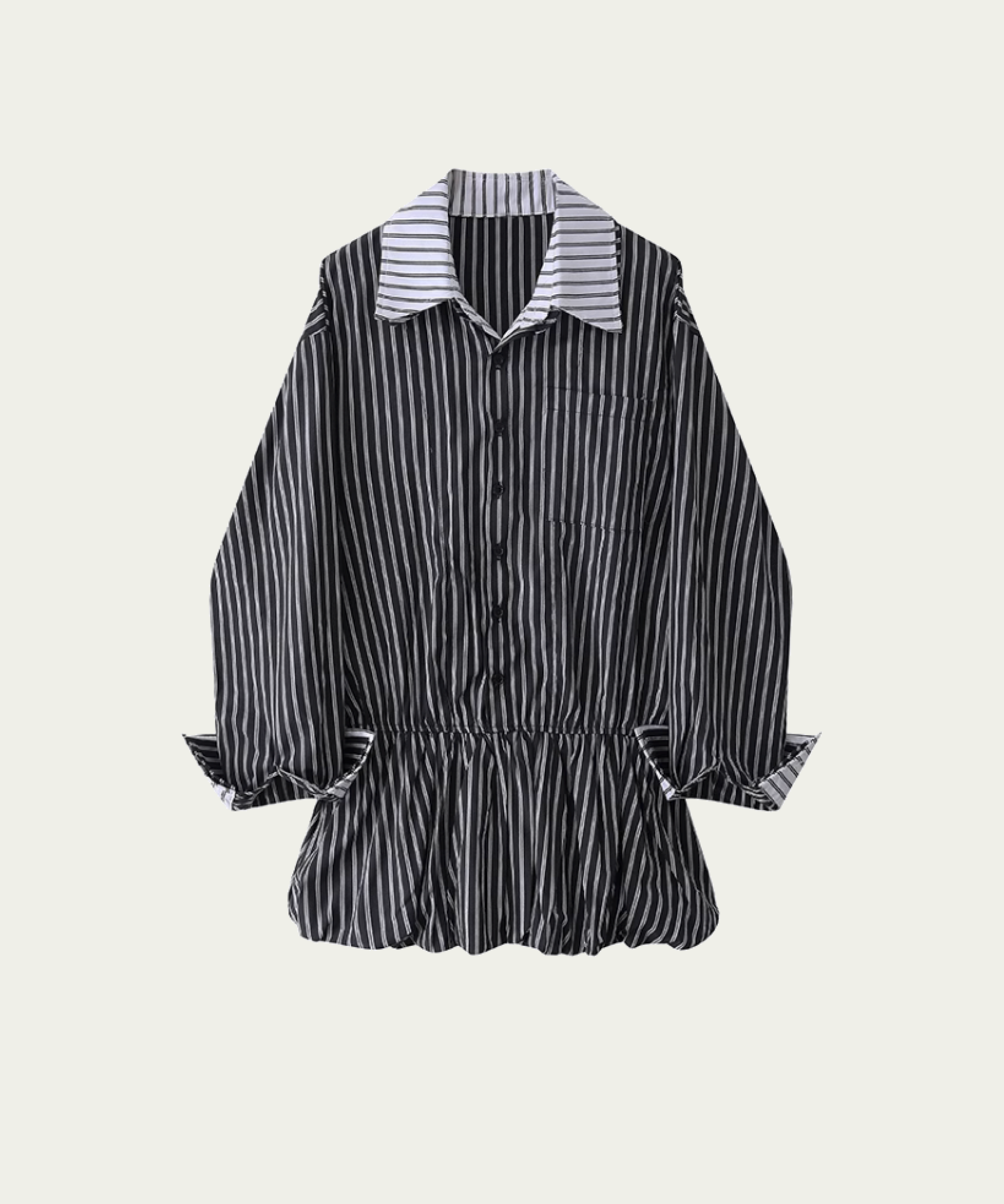 Flare Stripe Shirt Dress